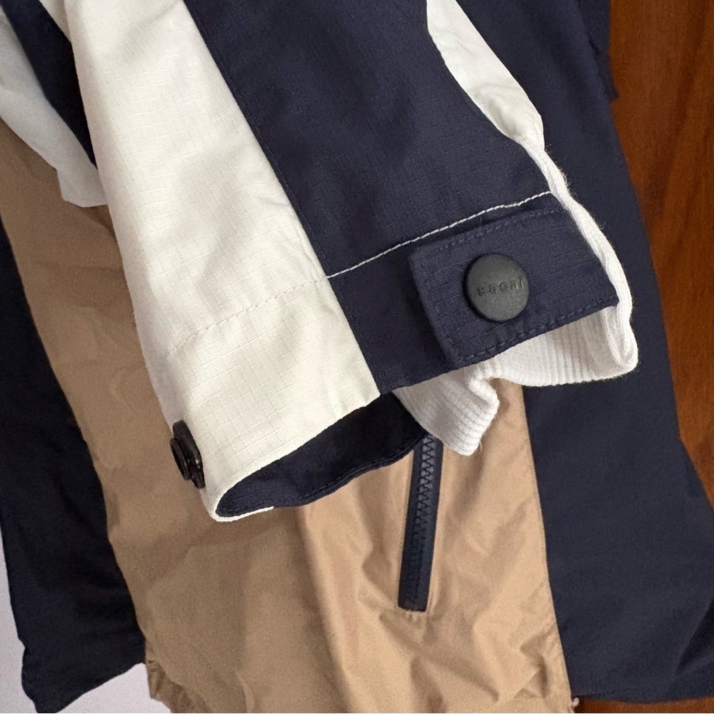 NIKE x SACAI sz XS Double Zip Jacket Windbreaker CD6297 White Navy - Picture 13 of 15
